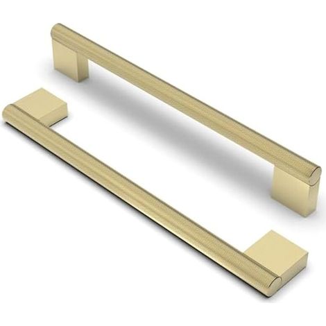 10 pièces Boutons d'armoire moletés Poignées Laiton brossé Espacement des Trous de 192 mm Poignées de Meubles Poignées de Placard Poignées de Cuisine Poignées de Tiroir de Meubles (1/4)