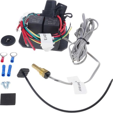 Compatible avec plusieurs modèles de voitures12 V 40 AKit de commande de ventilateur de radiateur, facile à installer, durable.Version avec fil de discussion (1/5)