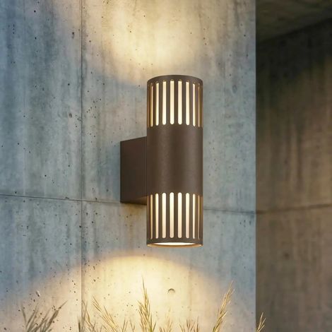 [NEUWERTIG] B-Ware Lindby Außenwandleuchte Wandlampe Lurinda Braun Eisen Kunststoff Ip44 Lampe