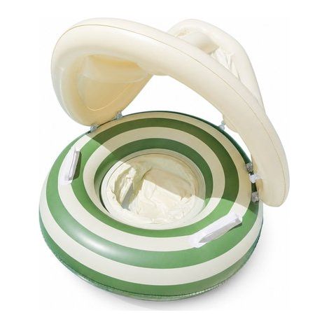 Bouée siège bébé – Vert – Avec pare-soleil amovible – Gonflable – Sécurisée – 0-4 ans (1/5)