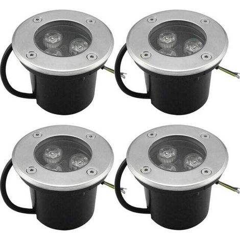 Lot de 4 Spot Led Encastrable Exterieur 4Pcs 3W IP65 Rond 270 Lumen 3000K Pour Terrasse Jardin Chemin 220V (1/5)