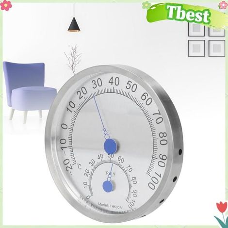 Tbest thermomètre extérieur Thermomètre rond en acier inoxydable, étanche, résistant à la chaleur, jardin barometre Sans support (1/5)