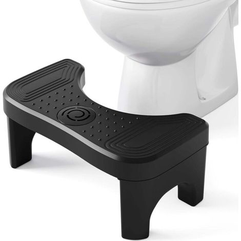 Tabouret de toilette pour adulte, tabouret de salle de bain portable (noir, 39 x 17 x 20 cm) (1/5)