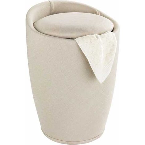 Sgabello portabiancheria Candy beige look tipo lino WENKO
