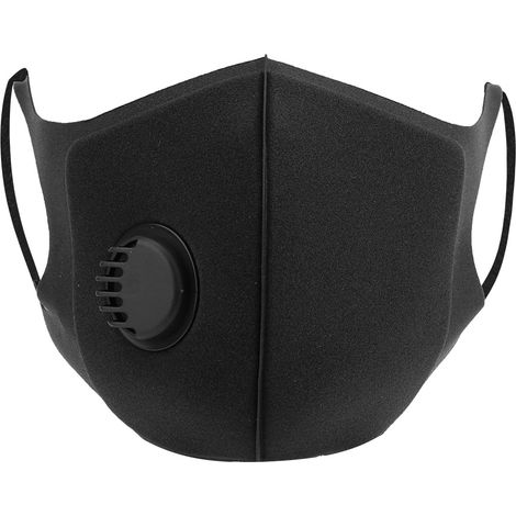 Masque anti-poussière cyclisme extérieur en polyester noir, avec valve respiratoire anti-brouillard, protection buccale filtrante (1/5)