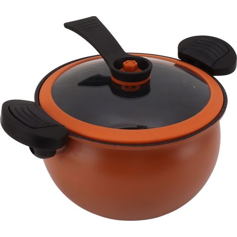 Casserole micro-pression antiadhésive domestique, grande capacité 7L, multifonction, orange (1/5)