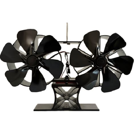 Ventilateur Poêle à Bois, 12 Pales Alimenté par La Chaleur Ventilateur Cheminee,Ventilateurs Silencieux pour Poêle à Bois Cheminée Gaz Bûches (1/4)