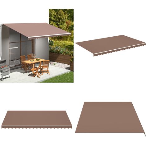 Tissu de remplacement pour auvent Marron 5x3 m - Tissus D'ombrage - Auvent De Jardin - Toile D'auvent - Parasol De Terrasse - Protection Solaire - Home & Living (1/5)