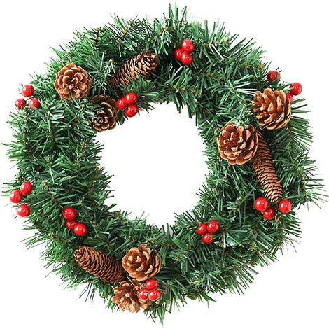250 mm runde Girlande zum Aufhängen, Kranzdekoration, Weihnachtsdeko, Weihnachtsbaumschmuck, Festtagsdekoration