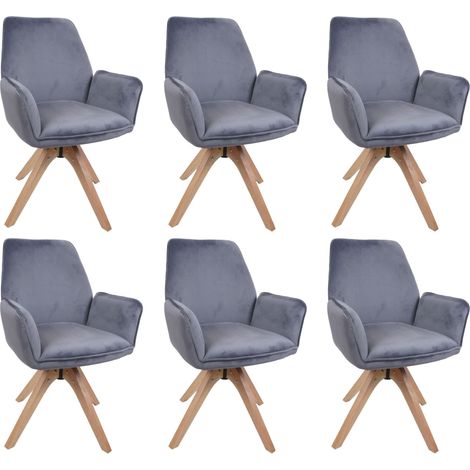 Lot de 6 chaises de salle à manger HWC-G67, chaises de table à manger et de cuisine avec accoudoirs, (1/5)