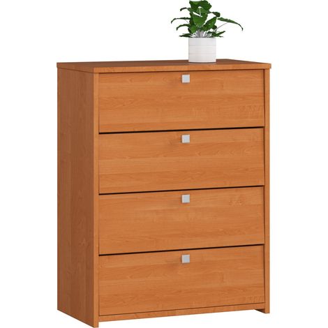 Zapatero con 4 compartimentos AKORD RUBIN Aliso 66 cm 4 puertas basculantes frente en color Aliso 66x36x85 cm (1/4)