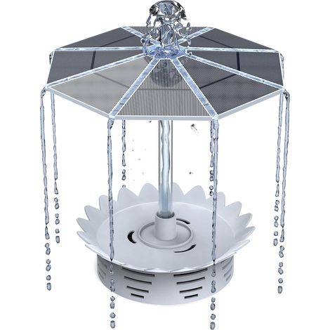 Fontaine Solaire d'extérieur 3,5 W 2024 avec Panneau Solaire Amovible pour étangs, Jardins, salles de Bains pour Oiseaux, étangs (1/5)