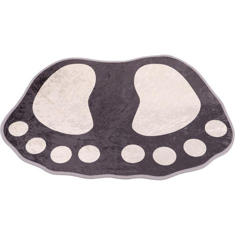 Tapis de bain antidérapant en fibre grise INOOMP , forme pied ultra-fin , lavable , absorbant et con
