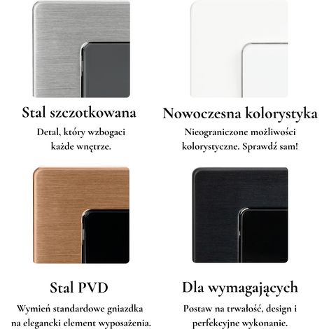 Vierfacher weißer Treppenlichtschalter, lackierter Stahl (1/3)