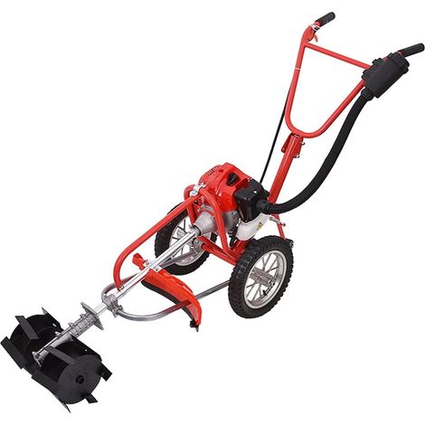 Machine de désherbage Portable désherbeuse à Main Tondeuse à Gazon G0028 hôte 52CC 2 Temps avec Roue de désherbage 1.9KW 2.5 Chevaux (1/5)