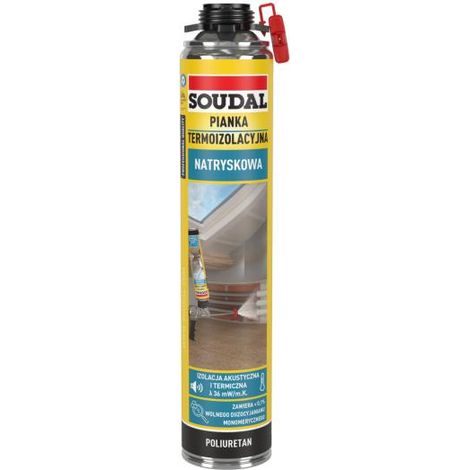 Mousse Thermo-Isolante Projetable Soudal, 700 ml, Pour Isolation Et Calfeutrage