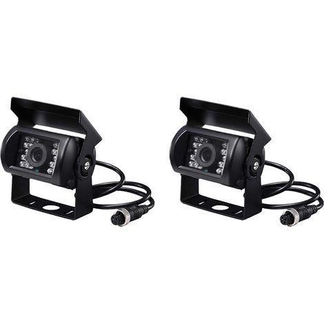 2x Aviation Head Auto-Rückfahrkamera-Upgrade 700TVL CCD 18 IR-LEDs Rückfahrkamera 12/24V für LKW Wohnwagen Bus (1/5)