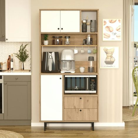 Buffet cuisine moderne niche micro-ondes H 180 cm JENA