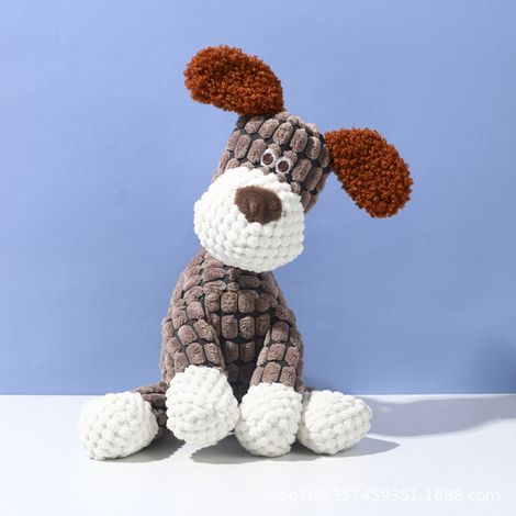 Jouet peluche sonore pour chien - Modèles animaux drôles - Résistant aux morsures - Jouet de dentition interactif(Chien)