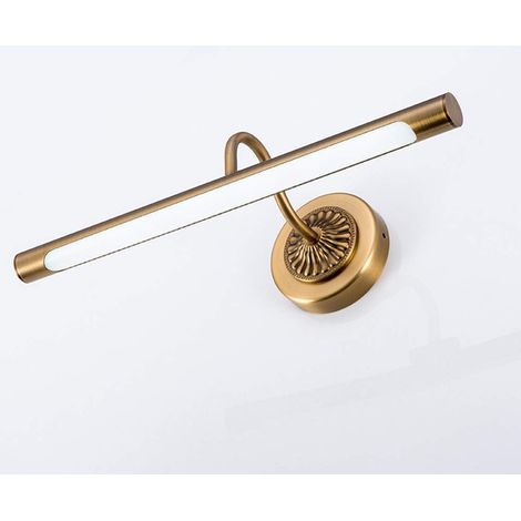 Vintage Lampe pour Miroir LED Salle de Bains Lampe Armoire Miroir Applique Murale Intérieure Moderne Luminaire Salle de Bain,Laiton,8W,3 COLOR,45.5CM (1/5)