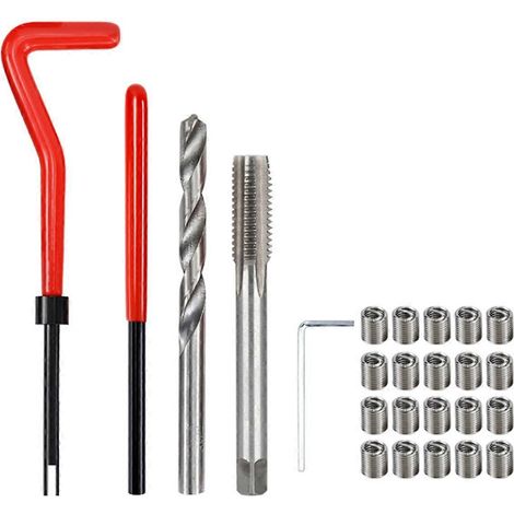 Kit de réparation de filetage métrique M7 pour perceuse automobile - Embout hélicoïdal - Photo couleur (1/5)