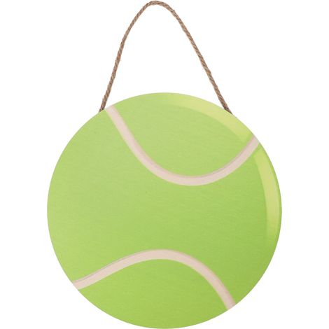 Décoration murale ronde en bois de 30 cm, motif boule, à suspendre, pour la maison, la salle de sport ou le bureau JM00877 (1/5)