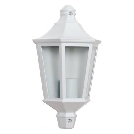Demi applique extérieure 60W E27 en fonte blanche – Indice de protection IP43 – Dimensions 19x33xØ10 cm – Pour ambiance conviviale