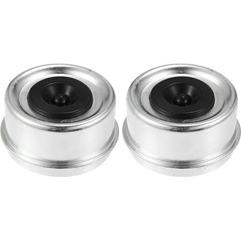 Bouchon De Moyeu De Remorque 2.44 Pouces 2 Pcs Argent Noir Argent, Noir, Caoutchouc, Pour Essieu 5200-6000 Lb, Diam. Int. 6 Cm/2.36 Pouces, Installation Facile (1/5)
