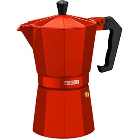 Erdbeerrote Kaffeemaschine aus Glaskeramik und Aluminium, 6 t. Monix (1/2)