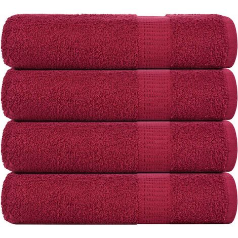 Serviettes FROGN 4 pièces Bordeaux 50x100 cm 360 g/m²