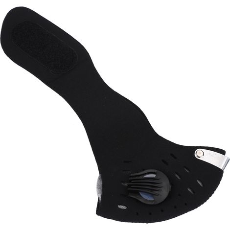 Masque anti-poussière charbon actif, écran facial respirant élastique, buff cou étirable vélo extérieur, protection buccale (Noir) (1/5)