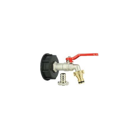 Water tank fitting S60X6 - ECO brass tap 15 mm + 20x27 nozzle