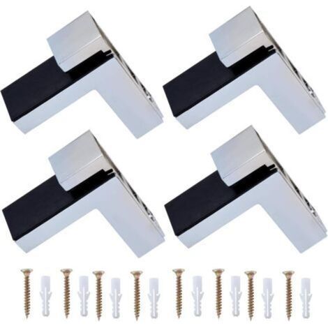 4PCS Verre/Bois Support D'Etagère Support Mural pour étagère de 5 à 30 mm d'épaisseur- (1/5)