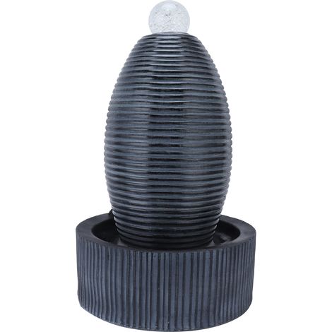 Fontaine d'eau en résine en forme de vase de style chinois, décoration Feng Shui pour la maison ou le bureau, prise UE 220 V (1/5)