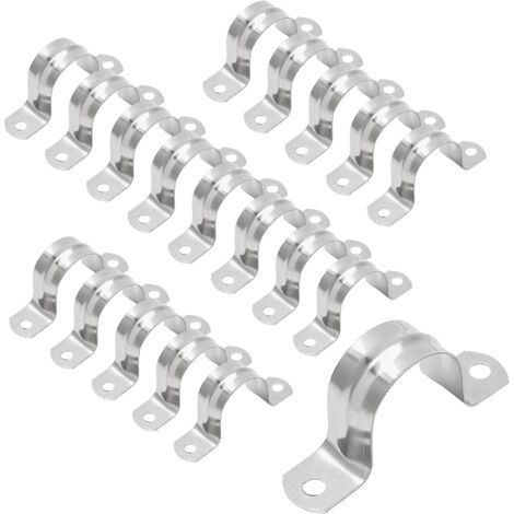 Collier de serrage en acier inoxydable de type U, collier de serrage semi-circulaire pour tuyau d'air et d'eau, fixations pour tuyaux d'eau 32mm (1/5)