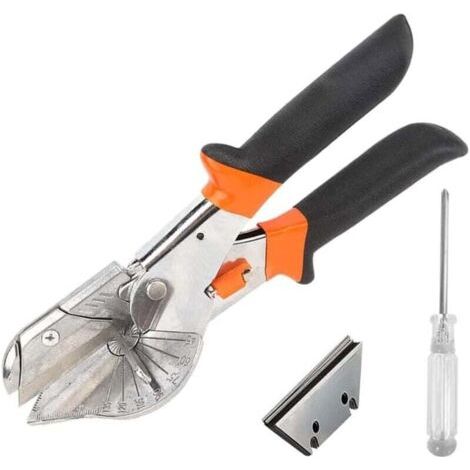 12 Pièces Cisaille à Onglet d'angle, 45° -135°Coupe Multi Angles Cisaille à onglet, avec 10 lames de rechange et 1 tournevis, pour Couper des Tuyaux en PVC PPR PE, Branche, Fil, Noir Rougeâtre
