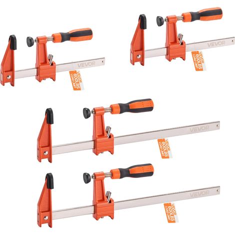 Serre-Joints Verrouillable Ouverture de la Mâchoire 2PCs 30,48 cm 2PCs 15,24 cm, Pince Écarteur en F Capacité Max. 272 kg, Profondeur 6,35 cm, en Fonte et Acier au Carbone, pour Menuisier (1/5)
