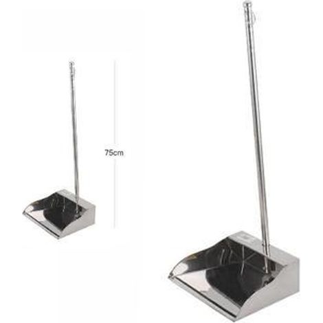 Trade Shop - VERZINKTES METALLSCHAUFEL 30X25CM H75 MIT 1MM DICKEM STAUBHEBENDER GRIFF -