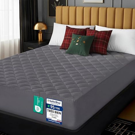 Protege Matelas 160x200 cm Couverture Rembourre sur Matelas (1/5)