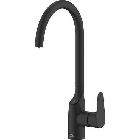 Grifo de cocina negro con conexión para filtro de agua