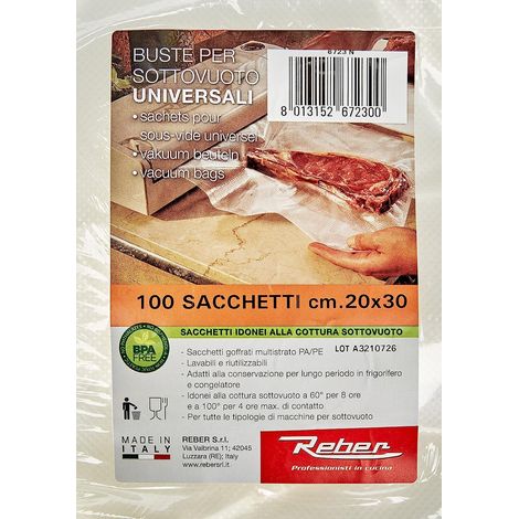 BUSTE PER SOTTOVUOTO CM.20X30 CONF. 100 PEZZI -6723N