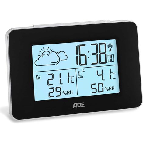Elektronische Wetterstation, 13 x 4 x 8,5 cm, schwarz / ADE (1/2)