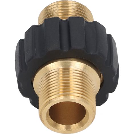 Raccord adaptateur nettoyeur haute pression pistolet flexible 5000 PSI pièce rechange machine lavage laiton caoutchouc Mâle M22 à Mâle M22 trou 14mm 1 pc (1/5)