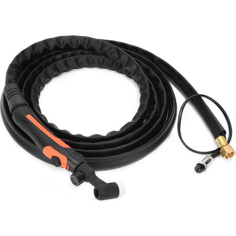 Torche de soudage TIG-17 à refroidissement par air, câble 4 mètres, équipement de soudage avec vanne de commutation, filetage M16x1,5, 10mm, set complet. (1/5)
