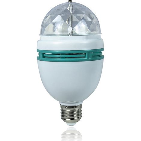 Lot de 2 ampoules LED RGB 3W multicolores rotatives haute puissance pour soirées, discothèques et scènes de karaoké (1/5)