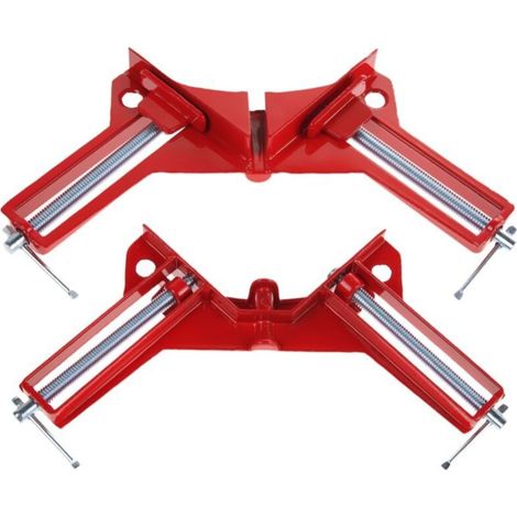 Pince à Angle Droit à 90 Degrés pour le Travail Du Bois, 4Pcs Presses d'angles Ensemble Machoire Etau Reglable à Bois, Serre Joint Angle Pour Cadre Photo Wedge Menuiserie Soudure (1/5)
