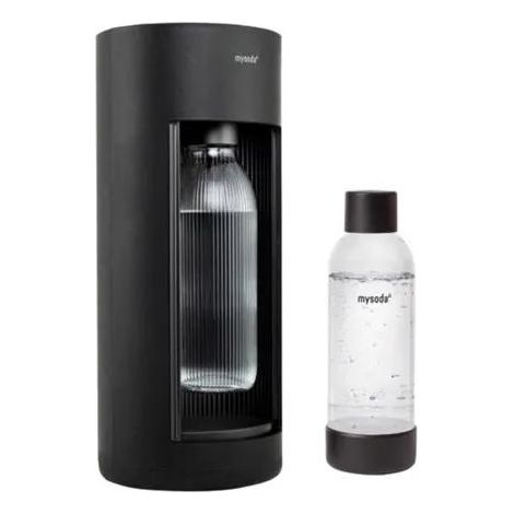 Mysoda Glassy GL004F-B-FR Wassersprudler Schwarz Holzdesign