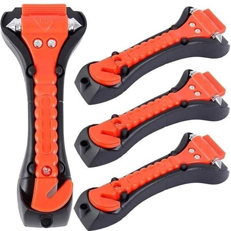 4PCS Brise Vitre Coupe Ceinture,Marteaux de Secours pour Voiture, Kit de Survie Catastrophe Outil de Coupe Ceinture Matériel (1/4)