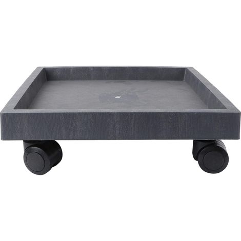 Support Pour Pot De Fleurs - Plateau Carré Avec Roulettes Pivotantes 360° - Polypropylène Renforcé - Pour Intérieur Et Extérieur - 1 Pièce