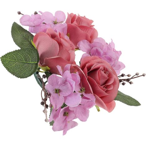 Couronne de bougies florales, anneaux de bougies pour décoration de table de mariage, arrangement de 3 pièces (1/5)